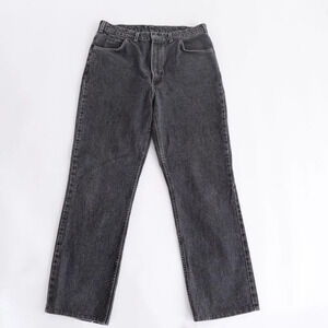 Vintage Levis 619 Black Stone Wash Straight Leg Denim Orange Tag Jeans 36/32